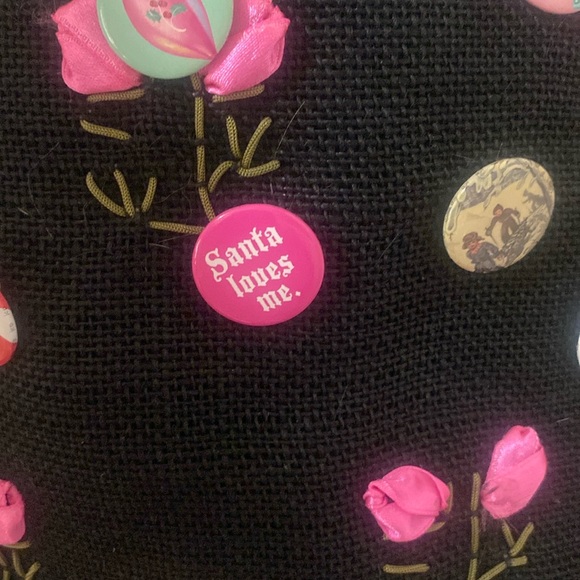 Christmas Bag Embroidered Xmas Pins Festive Holiday Season by River Island - Picture 3 of 12